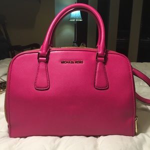 Michael Kors hot pink leather tote authentic